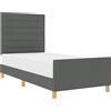vidaXL Struttura letto con testiera grigio scuro 80 x 200 cm in tessuto