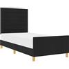 vidaXL Struttura letto con testiera nera 80 x 200 cm in tessuto