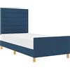 vidaXL Struttura letto con testata blu 90 x 200 cm in tessuto