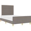 vidaXL Giroletto con testiera in tessuto taupe 120 x 200 cm