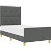 vidaXL Struttura letto con testiera grigio scuro 80 x 200 cm in tessuto