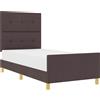 vidaXL Struttura letto con testiera marrone scuro 80 x 200 cm in tessuto