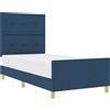 vidaXL Struttura letto con testiera blu 80 x 200 cm in tessuto