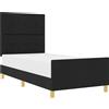 vidaXL Struttura letto con testiera nera 90 x 200 cm in tessuto