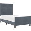 vidaXL Letto a molle con testiera grigio scuro 80 x 200 cm in velluto
