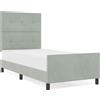 vidaXL Letto a molle con testiera grigio chiaro 90 x 190 cm in velluto