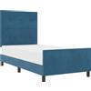 vidaXL Letto a molle con testata blu scuro 100 x 200 cm in velluto