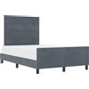 vidaXL Letto a molle con testiera grigio scuro 120 x 200 cm in velluto