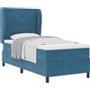vidaXL Letto boxspring vidaXL con testiera, blu scuro, 200 x 90 cm, velluto