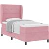 vidaXL Letto boxspring vidaXL con testiera rosa 200 x 100 cm in velluto