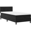 vidaXL Letto matrimoniale con box e testiera LED, nero, 90 x 200 cm, rivestito in velluto