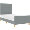 vidaXL Struttura letto con testiera grigio chiaro 100 x 200 cm in tessuto
