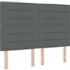 vidaXL Testiera LED con strisce luminose LED Grigio scuro 144 cm Tessuto