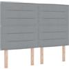 vidaXL Testiera LED con strisce luminose LED Grigio chiaro 160 cm Tessuto