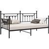 vidaXL Struttura letto divano letto Nero 107 x 203 cm Acciaio