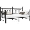 vidaXL Struttura letto divano letto Nero 90 x 190 cm Acciaio