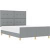 vidaXL Struttura letto con testiera grigio chiaro 140 x 200 cm in tessuto