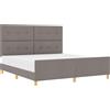 vidaXL Giroletto con testiera in tessuto taupe 180 x 200 cm