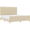 vidaXL Struttura letto con testiera crema 180 x 200 cm in tessuto