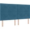 vidaXL Testiera LED con strisce luminose LED blu 180 cm Velluto