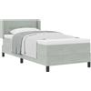 vidaXL Letto boxspring vidaXL con testiera, grigio chiaro, 190 x 90 cm, velluto