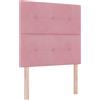 vidaXL Letto matrimoniale con rete a molle e testiera LED, rosa, 100 x 200 cm, in velluto