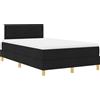vidaXL Letto boxspring a LED vidaXL con testiera, nero, 120 x 190 cm, tessuto