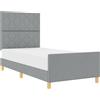 vidaXL Struttura letto con testiera grigio chiaro 100 x 200 cm in tessuto