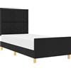 vidaXL Struttura letto con testiera nera 100 x 200 cm in tessuto
