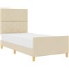 vidaXL Struttura letto con testiera crema 100 x 200 cm in tessuto