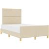 vidaXL Struttura letto con testiera crema 120 x 190 cm in tessuto