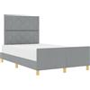 vidaXL Struttura letto con testiera grigio chiaro 120 x 200 cm in tessuto