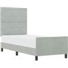vidaXL Letto a molle con testiera grigio chiaro 80 x 200 cm in velluto
