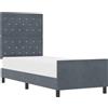 vidaXL Letto a molle con testiera grigio scuro 80 x 200 cm in velluto