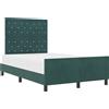 vidaXL Letto a molle con testata verde scuro 120 x 200 cm in velluto