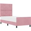 vidaXL Letto a molle con testiera rosa 80 x 200 cm in velluto