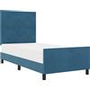 vidaXL Letto a molle con testata blu scuro 100 x 200 cm in velluto