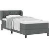 vidaXL Letto a molle con testiera grigio scuro 90 x 190 cm in tessuto