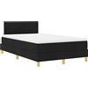 vidaXL Letto boxspring a LED vidaXL con cuscini, nero, 120 x 190 cm, tessuto
