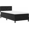 vidaXL Letto matrimoniale con box e testiera LED, nero, 90 x 200 cm, rivestito in velluto