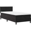 vidaXL Letto matrimoniale con box e testiera LED, nero, 90 x 200 cm, rivestito in velluto