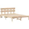 vidaXL Struttura letto con testiera marrone 150 x 200 cm in legno di pino massiccio