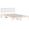 vidaXL Struttura letto con testiera bianca 150 x 200 cm in legno di pino massiccio