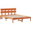 vidaXL Struttura letto con testiera marrone 150 x 200 cm in legno di pino massiccio