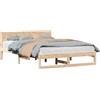 vidaXL Struttura letto con testiera naturale 160 x 200 cm in legno di pino massiccio