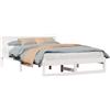 vidaXL Struttura letto con testata bianca 160 x 200 cm in legno di pino massiccio