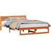 vidaXL Struttura letto marrone cera 150 x 200 cm in legno di pino massiccio