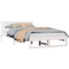 vidaXL Struttura letto con testata bianca 120 x 190 cm in legno di pino massiccio