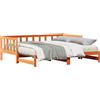 vidaXL Letto da giorno allungabile marrone cera 203,5 x 164 x 66 cm