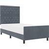 vidaXL Letto a molle con testiera grigio scuro 90 x 200 cm in velluto